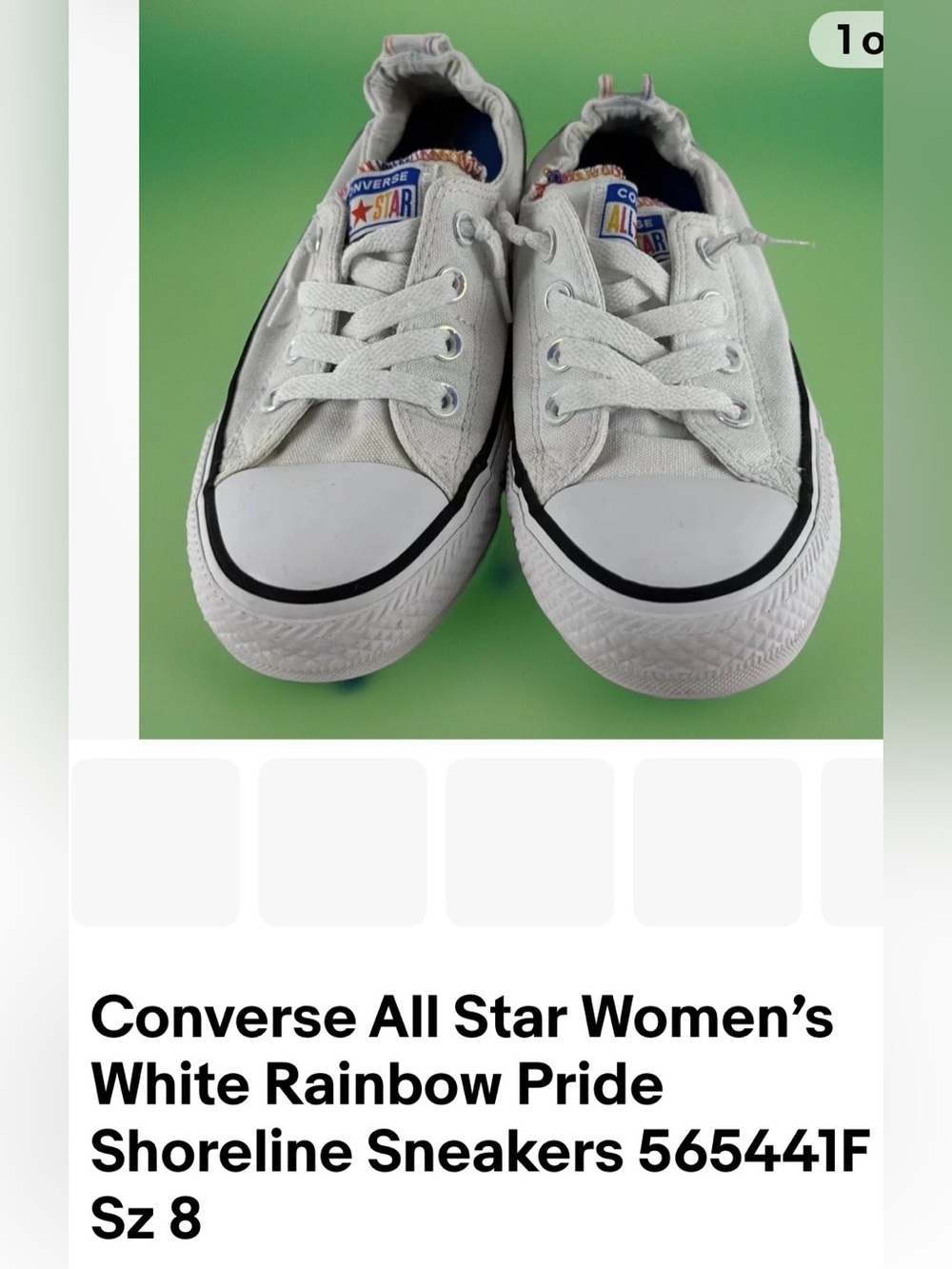 Converse Women’s White Low-Top Shoreline Sneakers with Subtle Rainbow Trim